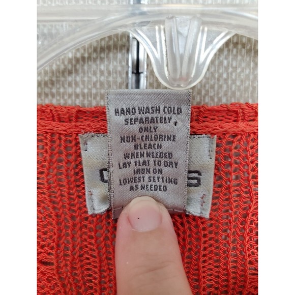 Chico's Orange Open Front Cable Knit Cardigan Size 3 XL - Picture 4 of 7